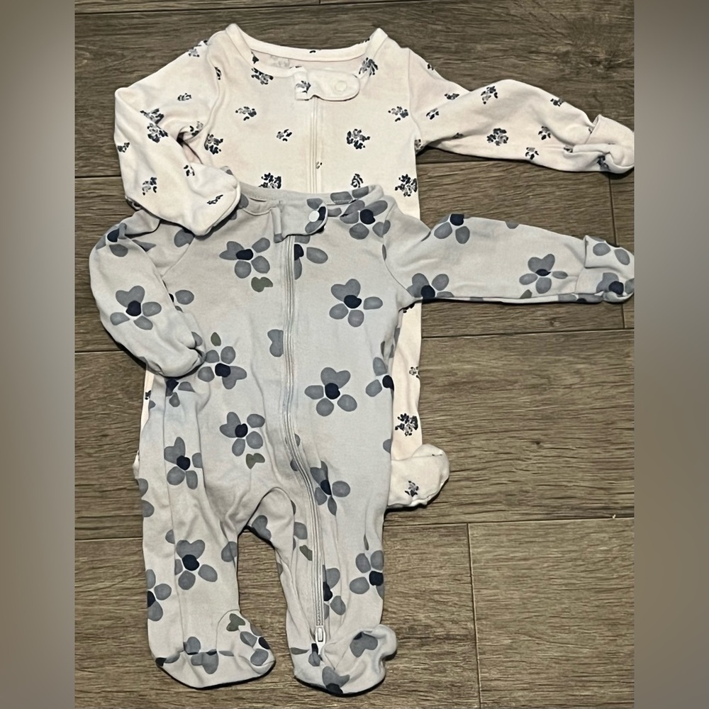 Carter's Floral Kids Two Piece Set - Blue and White